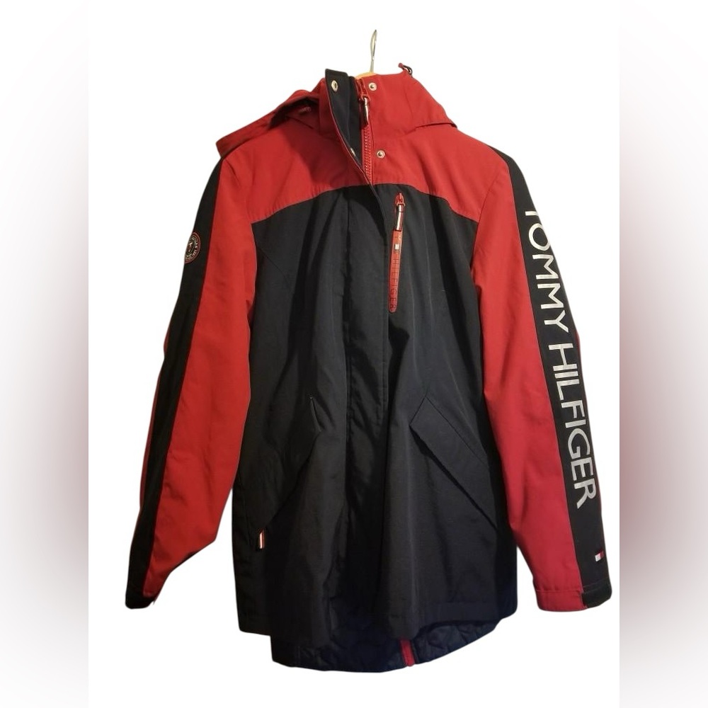 VTG Tommy Hilfiger 3-in-1 Women's L Winter Cold Weather Basic Coat RED / BLUE